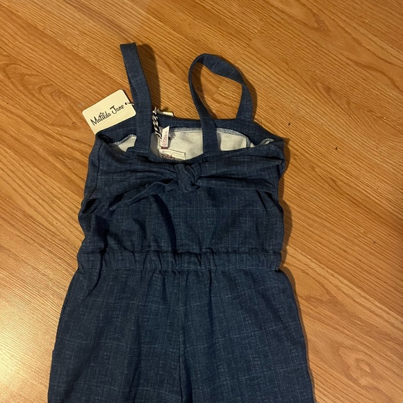 Matilda Jane 435 kids girl's size 12 Radiant Smile blue drawstring jumpsuit. NWT - Picture 4 of 7
